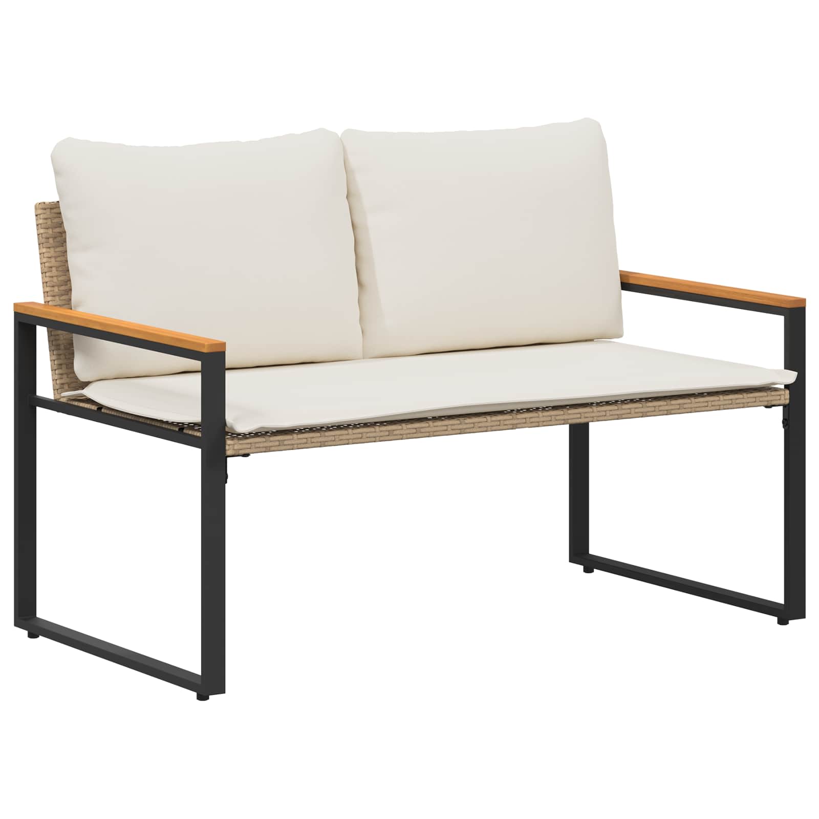 Bank Mit Kissen 115 X 65 X 72 Cm Rattan