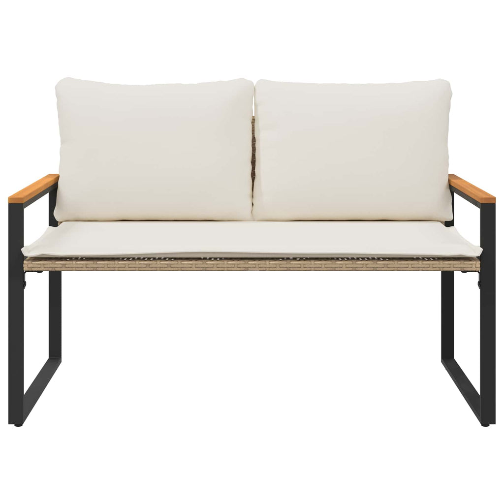 Bank Mit Kissen 115 X 65 X 72 Cm Rattan
