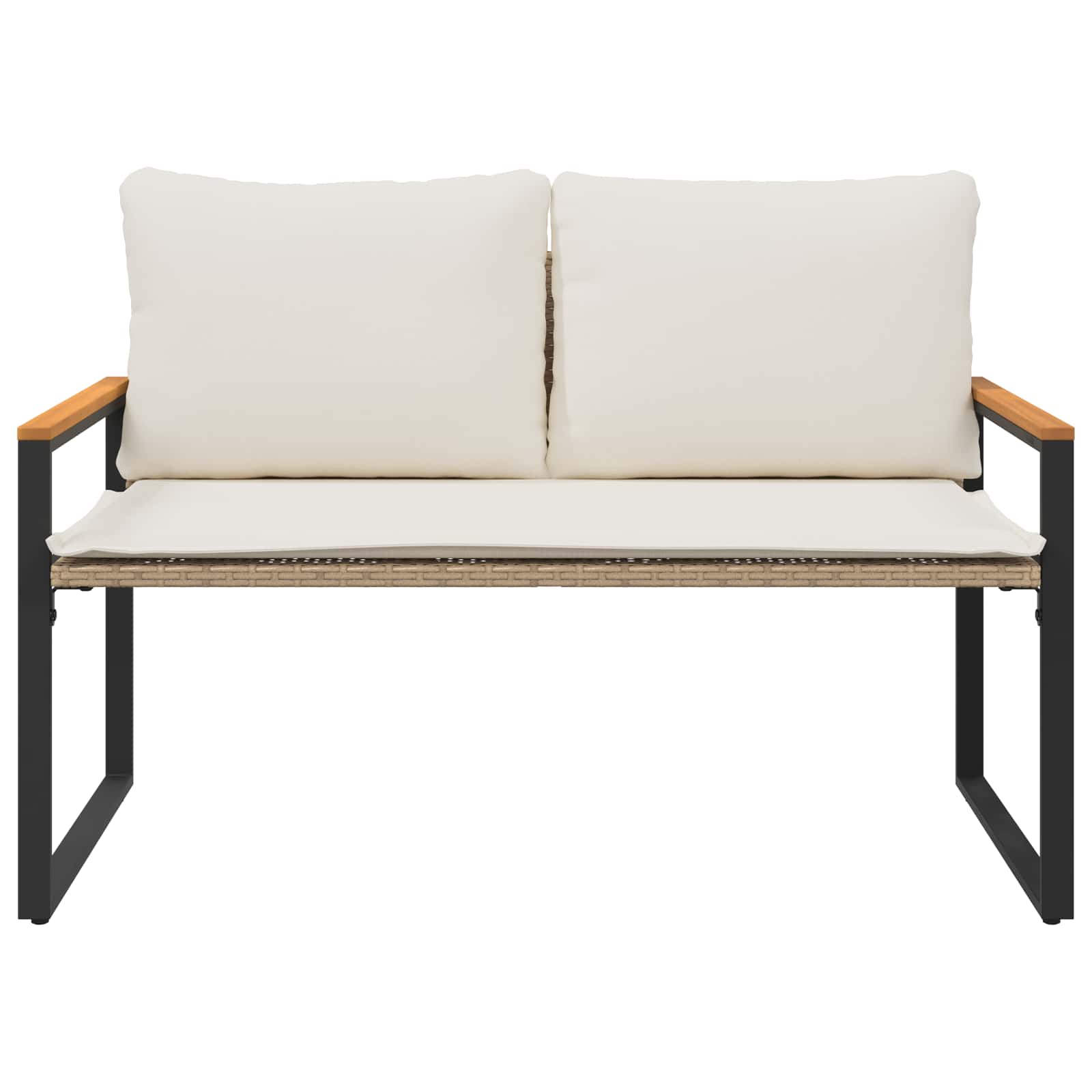 Bank Mit Kissen 115 X 65 X 72 Cm Rattan