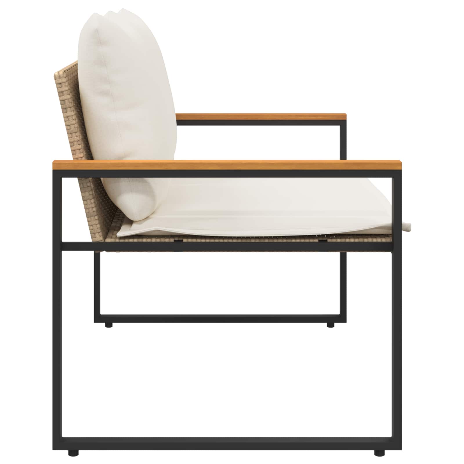 Bank Mit Kissen 115 X 65 X 72 Cm Rattan