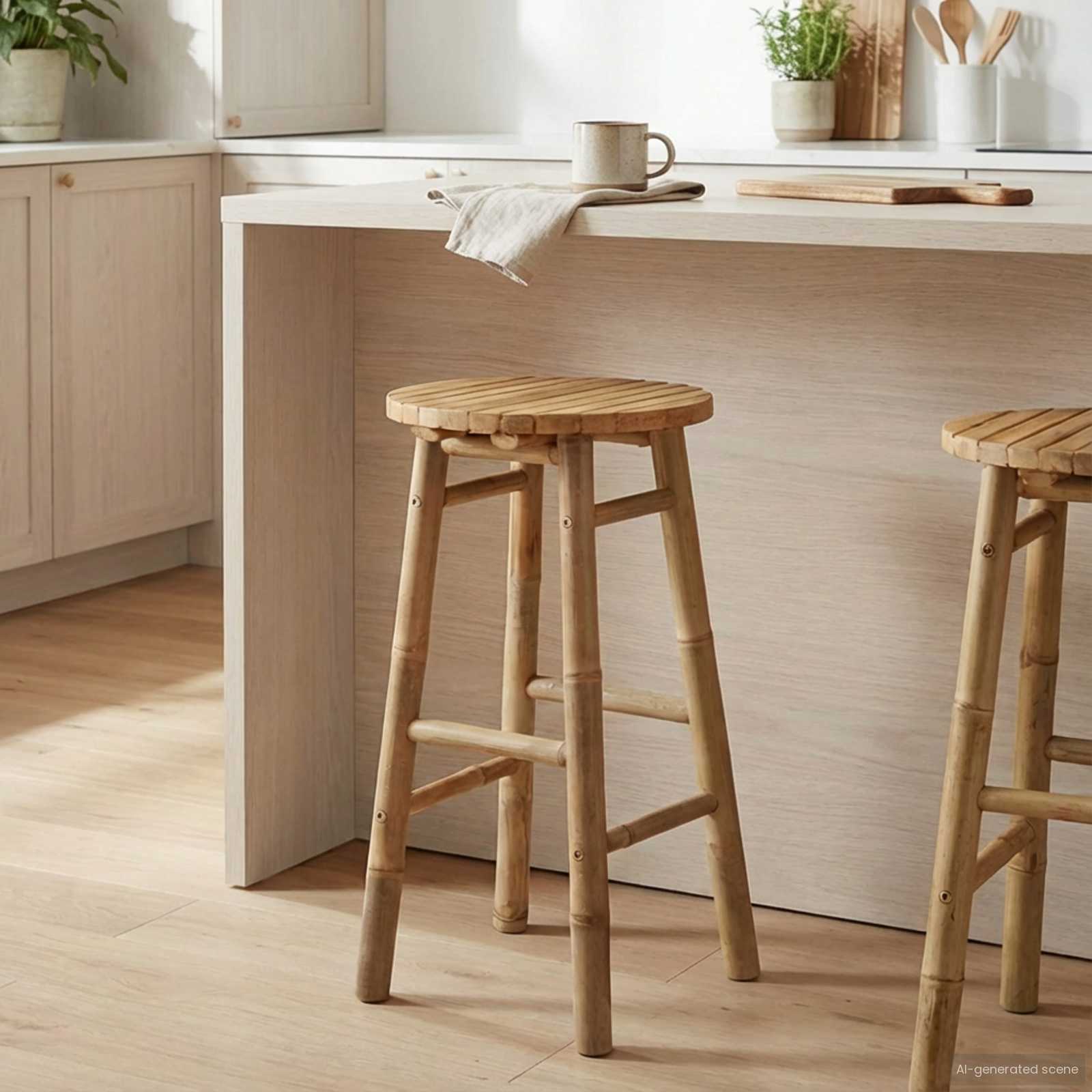 bambus sitzhocker Bambus Hocker Natur 68 cm – WohnlyHome