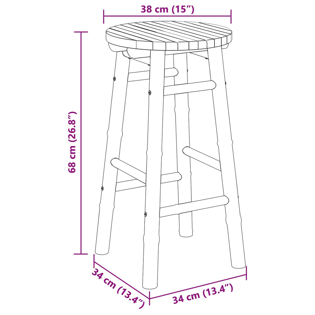 Gartenhocker Natur Ø 38 X Bambus