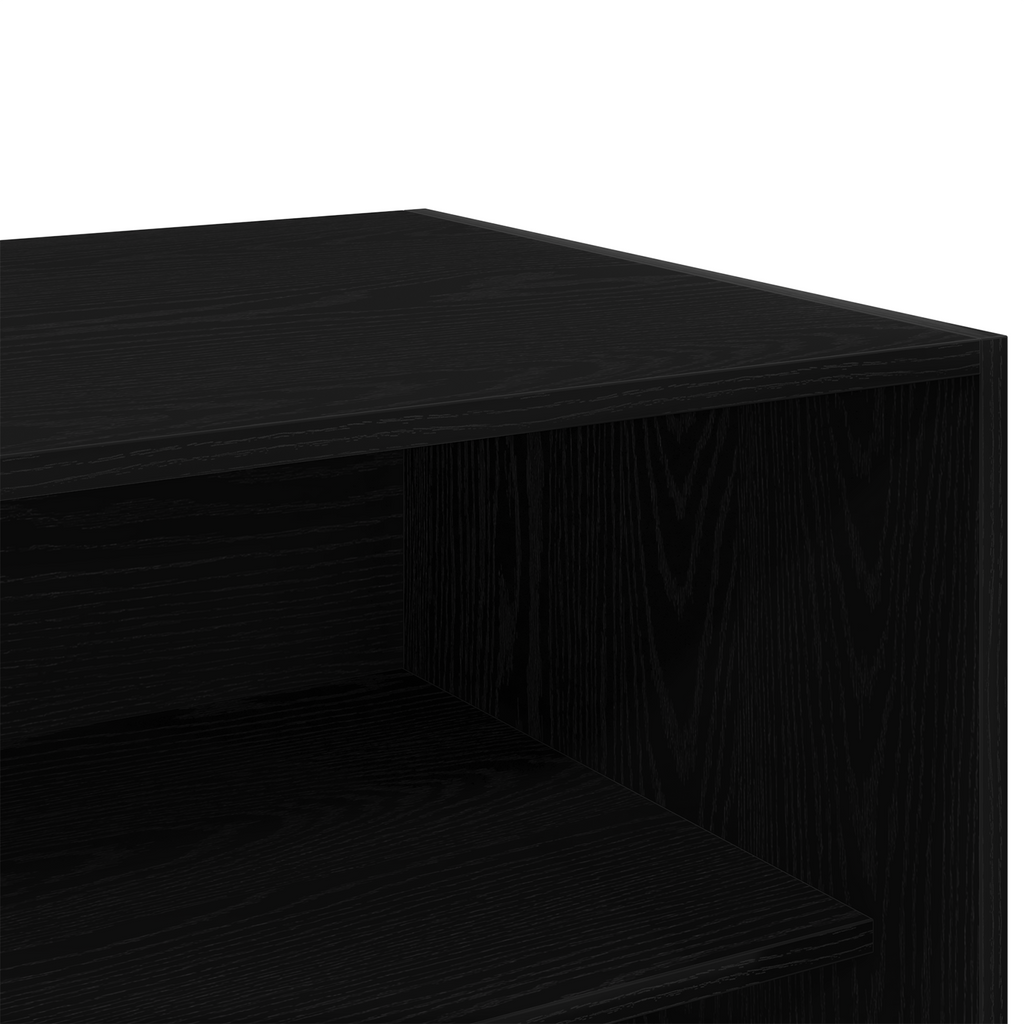 Kleiderschrank Offen mit 1 Regal aus Holzwerkstoff Schwarz Eiche 100 x 50 x 200 cm
