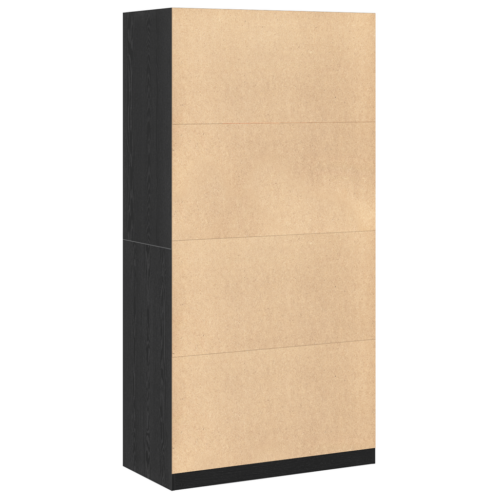 Kleiderschrank Offen mit 1 Regal aus Holzwerkstoff Schwarz Eiche 100 x 50 x 200 cm