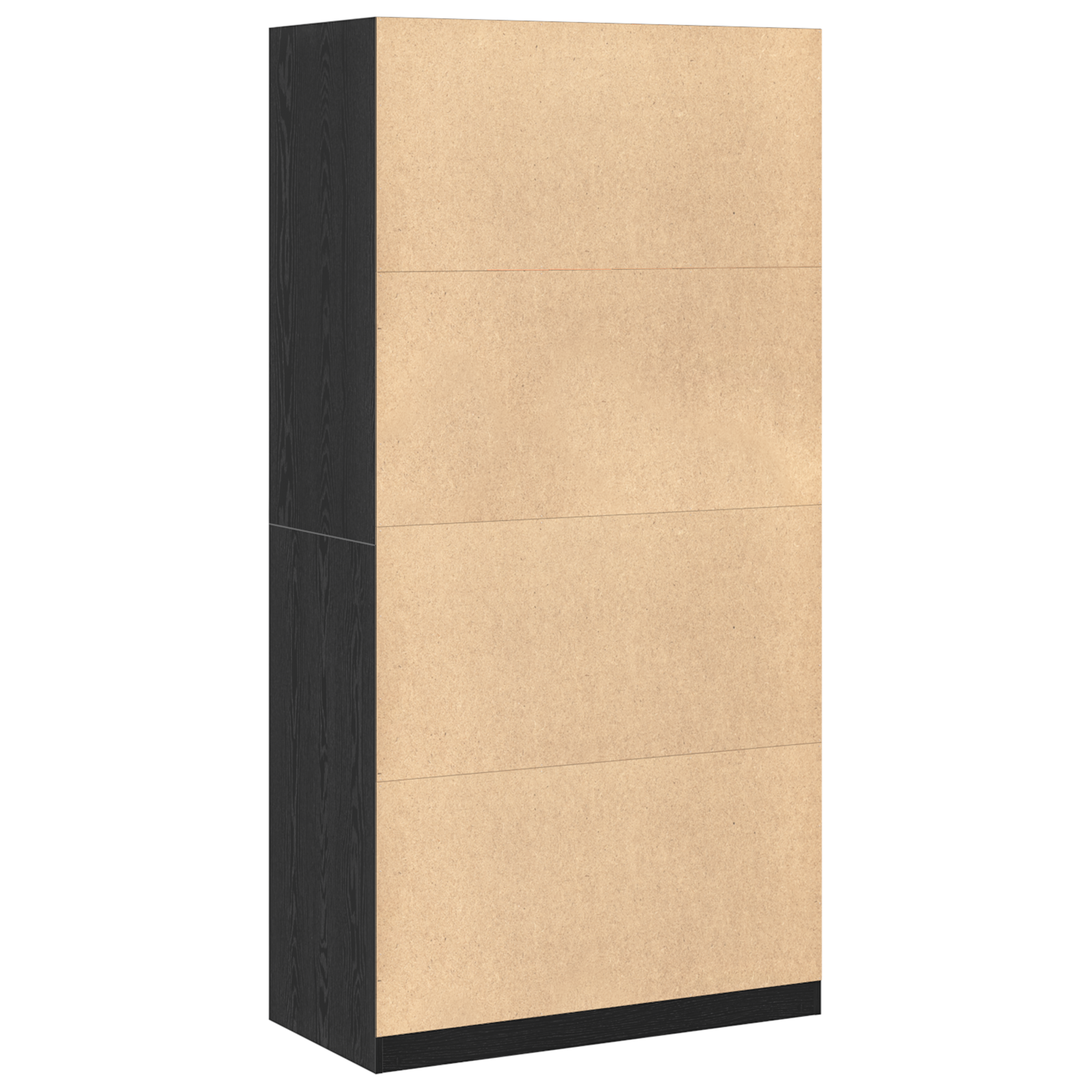 Kleiderschrank Offen mit 1 Regal aus Holzwerkstoff Schwarz Eiche 100 x 50 x 200 cm