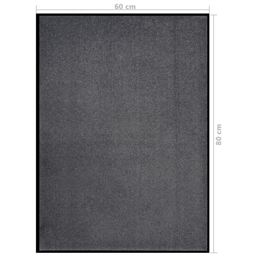 Fußmatte Rutschfest Polypropylen Anthrazit 60 x 80 cm