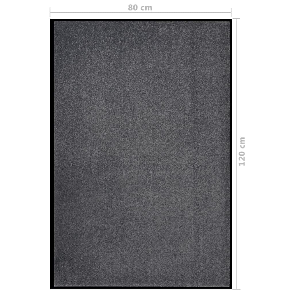 Fußmatte Rutschfest Polypropylen Anthrazit 80 x 120 cm