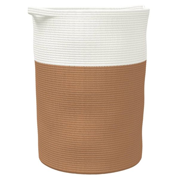 Aufbewahrungskorb aus Baumwolle Weiß Braun 49 x 65 cm