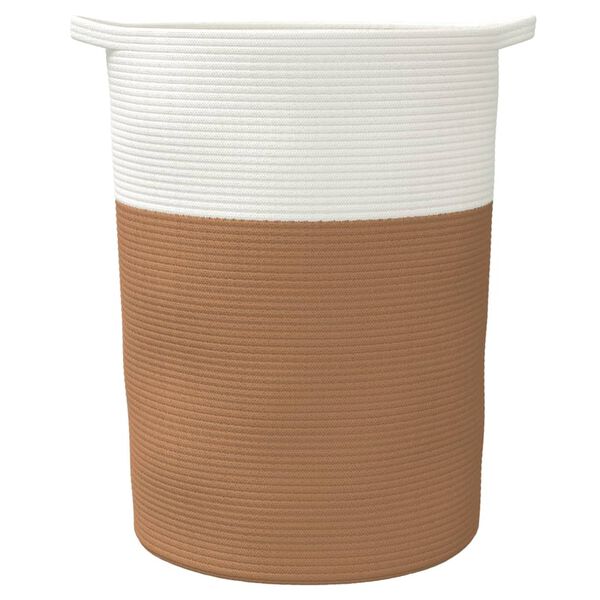 Aufbewahrungskorb aus Baumwolle Weiß Braun 49 x 65 cm