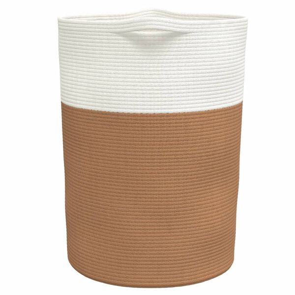 Aufbewahrungskorb aus Baumwolle Weiß Braun 49 x 65 cm