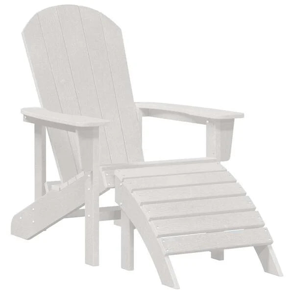 Adirondack Gartenstuhl Weiß aus HDPE mit Fußstütze 82 × 74 × 92 cm