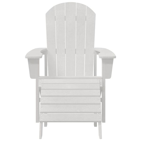 Adirondack Gartenstuhl Weiß aus HDPE mit Fußstütze 82 × 74 × 92 cm