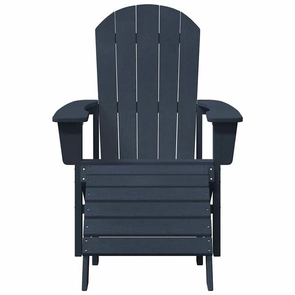 Adirondack Gartenstuhl Dunkelblau aus HDPE mit Fußstütze 82 × 74 × 92 cm