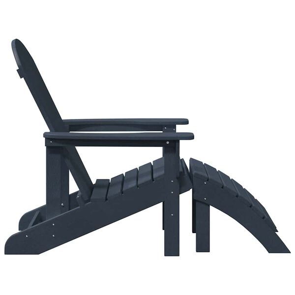 Adirondack Gartenstuhl Dunkelblau aus HDPE mit Fußstütze 82 × 74 × 92 cm