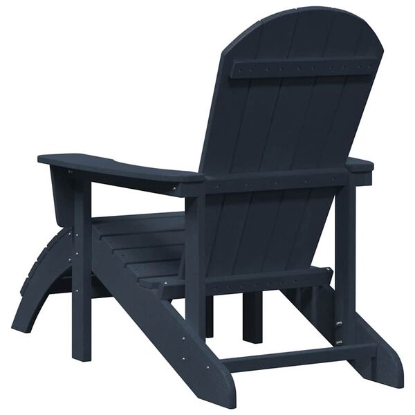Adirondack Gartenstuhl Dunkelblau aus HDPE mit Fußstütze 82 × 74 × 92 cm