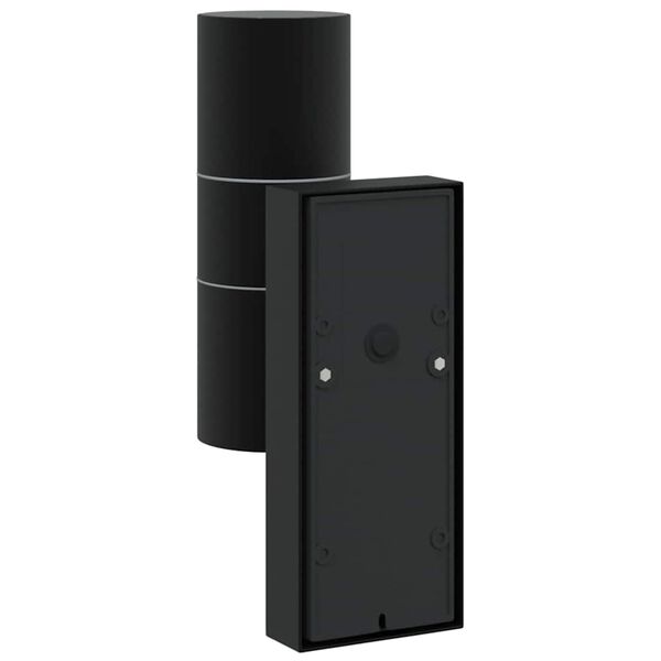 2er-Set Außenwandleuchte Schwarz aus Edelstahl und Glas mit PIR-Bewegungsmelder, Sensor