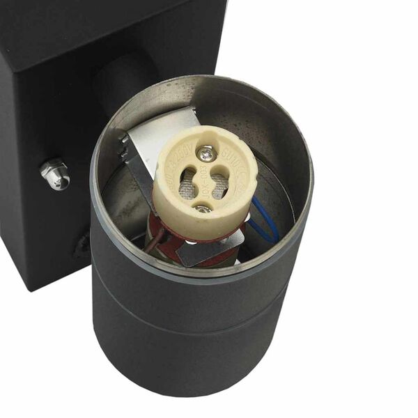 2er-Set Außenwandleuchte Schwarz aus Edelstahl und Glas mit PIR-Bewegungsmelder, Sensor