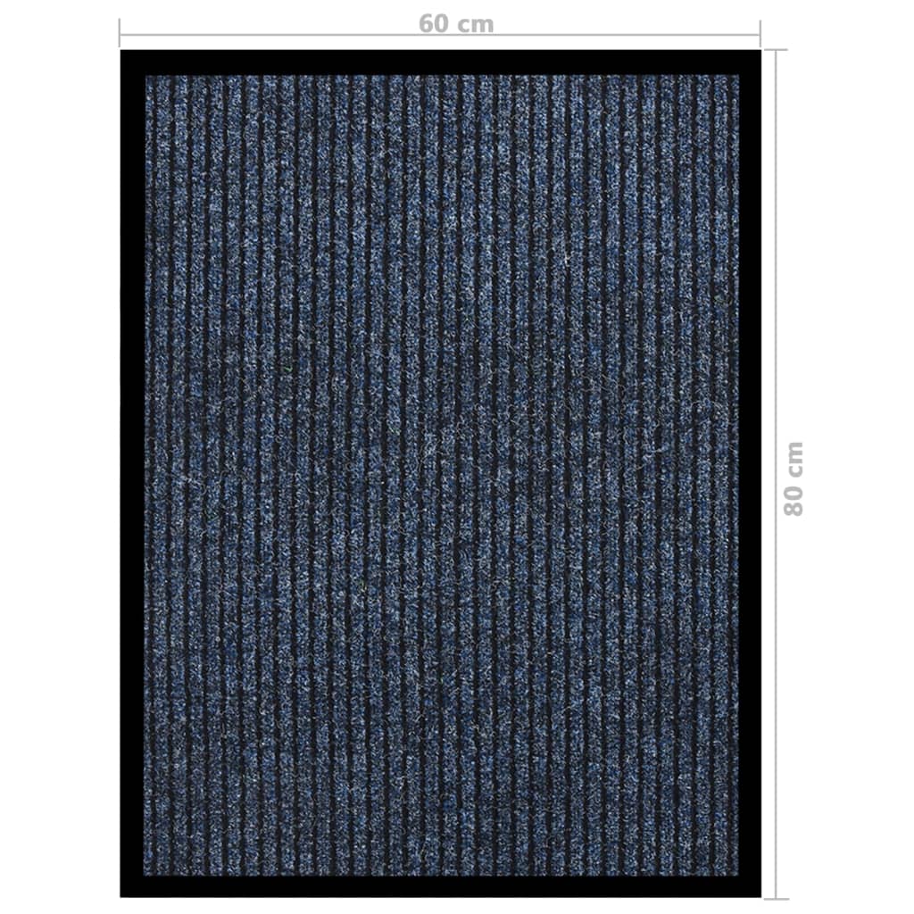 Fußmatte Gestreift Rutschfest Polypropylen Blau 60 x 80 cm