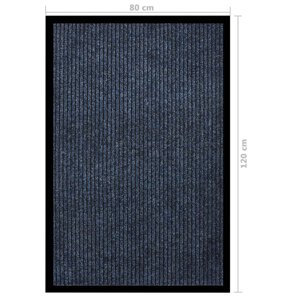 Fußmatte Gestreift Rutschfest Polypropylen Blau 80 x 120 cm