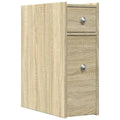 Badschrank Sonoma Eiche aus Holz Massiv Wandmontage mit Schublade 80 x 18 x 60 cm
