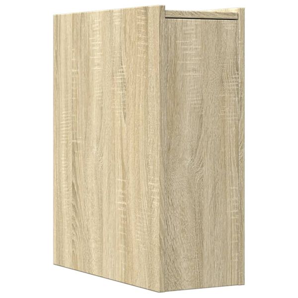 Badschrank Sonoma Eiche aus Holz Massiv Wandmontage mit Schublade 80 x 18 x 60 cm