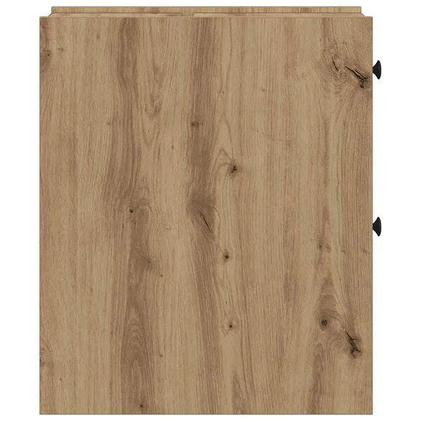 Badschrank Artisan-Eiche aus Holz Massiv Wandmontage mit Schublade 80 x 18 x 60 cm