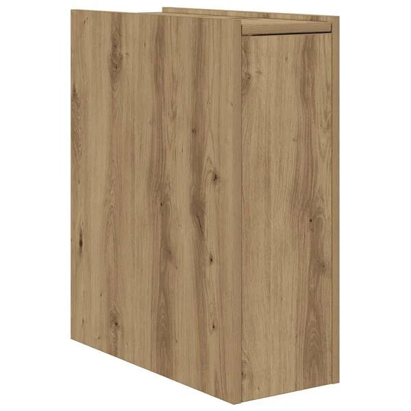 Badschrank Artisan-Eiche aus Holz Massiv Wandmontage mit Schublade 80 x 18 x 60 cm