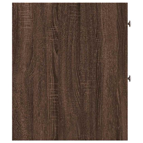 Badschrank Braun Eiche aus Holz Massiv Wandmontage mit Schublade 80 x 18 x 60 cm