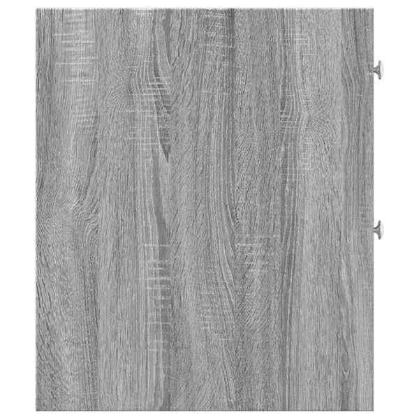 Badschrank Grau Sonoma aus Holz Massiv Wandmontage mit Schublade 80 x 18 x 60 cm