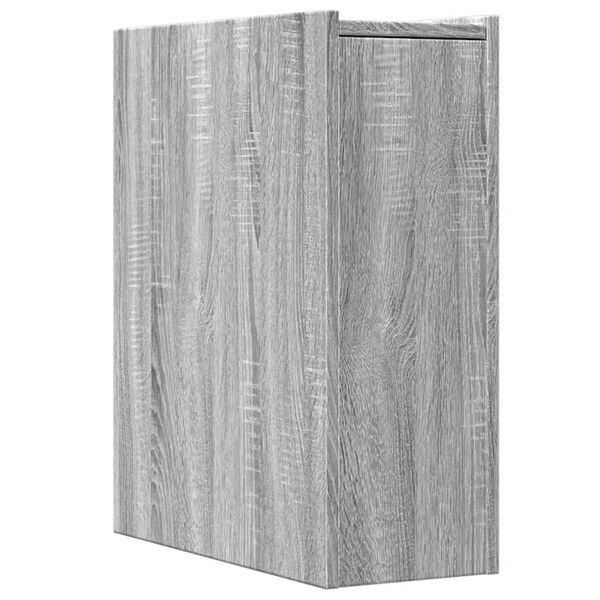Badschrank Grau Sonoma aus Holz Massiv Wandmontage mit Schublade 80 x 18 x 60 cm
