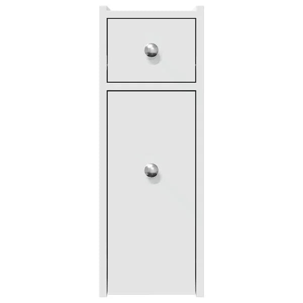 Badschrank aus Holz Massiv Weiß Wandmontage mit Schublade 80 x 18 x 60 cm