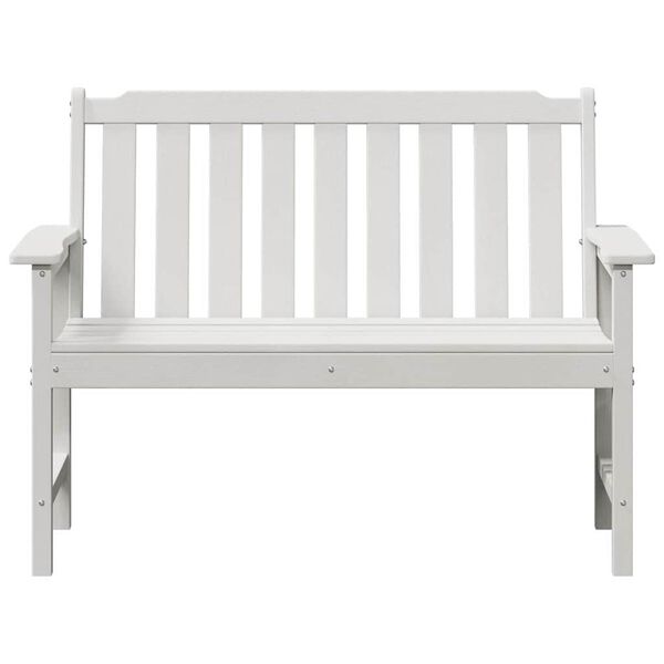 Gartenbank Weiß 2-Sitzer mit Armlehnen 120 x 59 x 88 cm