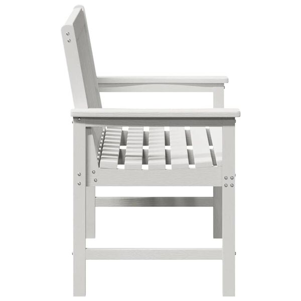 Gartenbank Weiß 2-Sitzer mit Armlehnen 120 x 59 x 88 cm