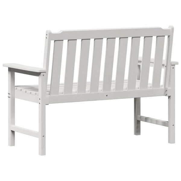 Gartenbank Weiß 2-Sitzer mit Armlehnen 120 x 59 x 88 cm