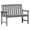 Gartenbank Hellgrau 2-Sitzer mit Armlehnen 120 x 59 x 88 cm