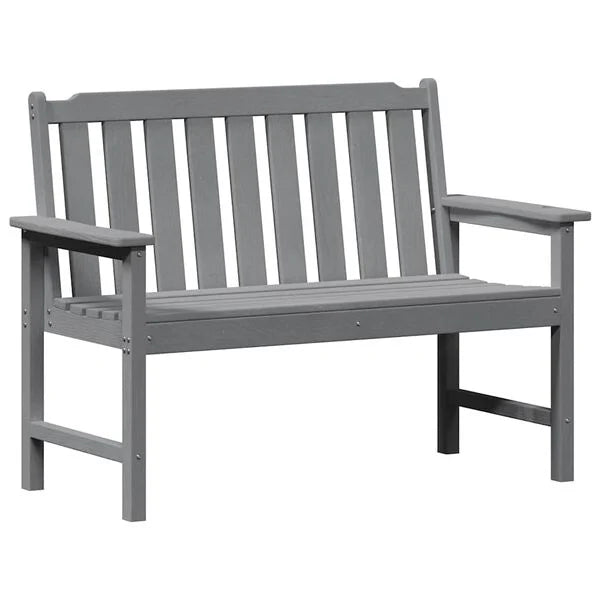 Gartenbank Hellgrau 2-Sitzer mit Armlehnen 120 x 59 x 88 cm