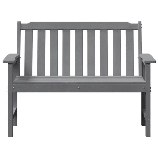 Gartenbank Hellgrau 2-Sitzer mit Armlehnen 120 x 59 x 88 cm