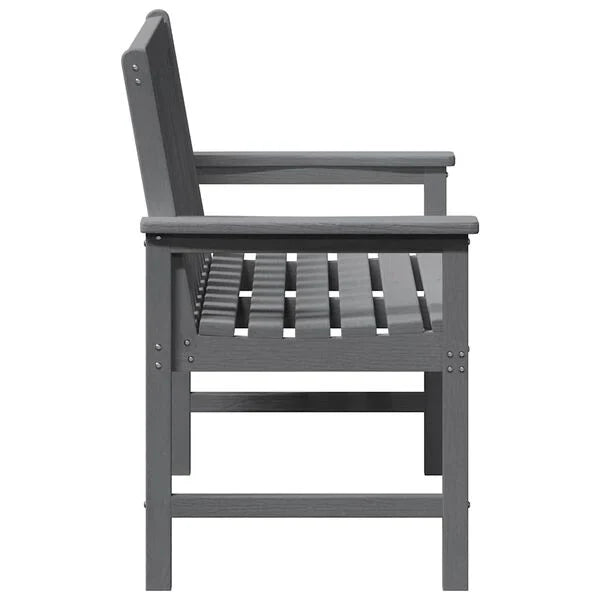 Gartenbank Hellgrau 2-Sitzer mit Armlehnen 120 x 59 x 88 cm