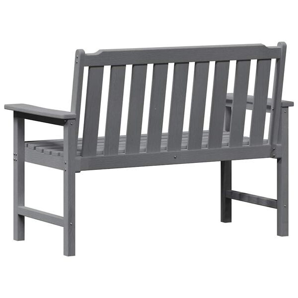 Gartenbank Hellgrau 2-Sitzer mit Armlehnen 120 x 59 x 88 cm
