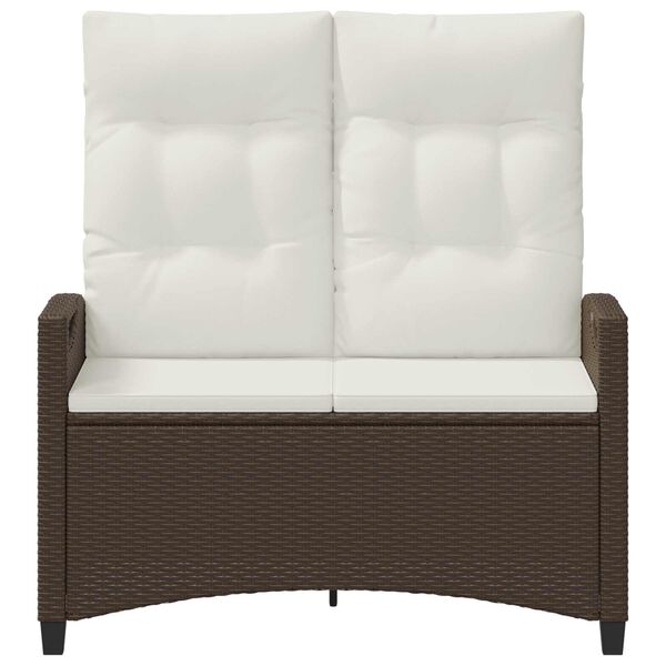 Liege-Gartenbank Stahl Braun und Creme mit verstellbarer Rückenlehne & Kissen 105 x 60 x 112 cm (Copy)