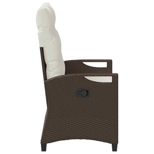 Liege-Gartenbank Stahl Braun und Creme mit verstellbarer Rückenlehne & Kissen 105 x 60 x 112 cm (Copy)