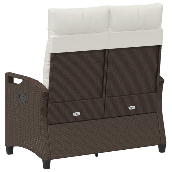 Liege-Gartenbank Stahl Braun und Creme mit verstellbarer Rückenlehne & Kissen 105 x 60 x 112 cm (Copy)