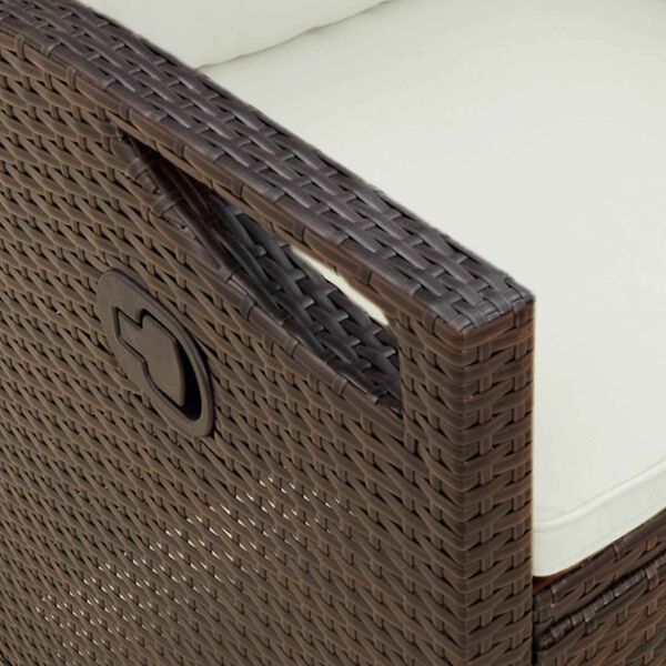 Liege-Gartenbank Stahl Braun und Creme mit verstellbarer Rückenlehne & Kissen 105 x 60 x 112 cm (Copy)
