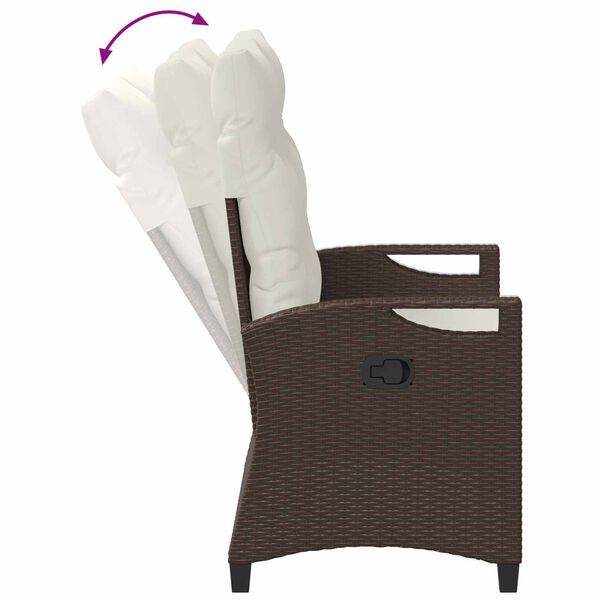 Liege-Gartenbank Stahl Braun und Creme mit verstellbarer Rückenlehne & Kissen 105 x 60 x 112 cm (Copy)