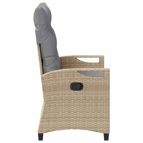 Liege-Gartenbank Stahl Beige und Hellgrau mit verstellbarer Rückenlehne & Kissen 105 x 60 x 112 cm