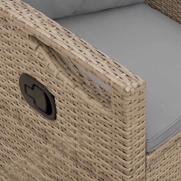 Liege-Gartenbank Stahl Beige und Hellgrau mit verstellbarer Rückenlehne & Kissen 105 x 60 x 112 cm