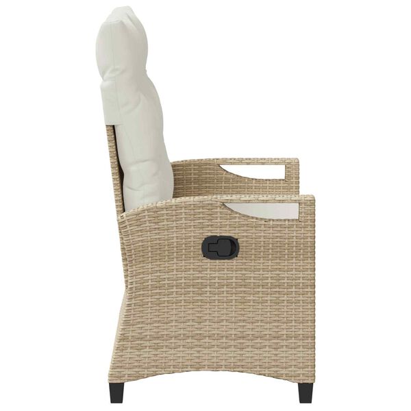 Liege-Gartenbank Stahl Beige und Creme mit verstellbarer Rückenlehne & Kissen 105 x 60 x 112 cm