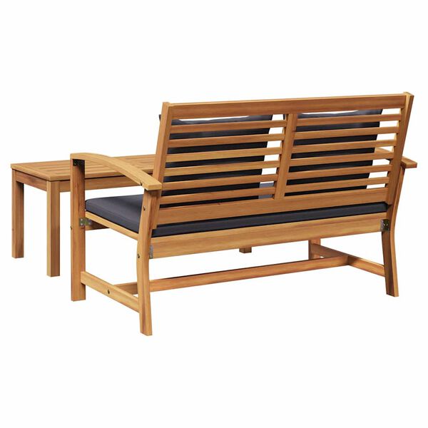 Gartenbank Teak Massivholz Braun und Dunkelgrau 110 x 66 x 76 cm