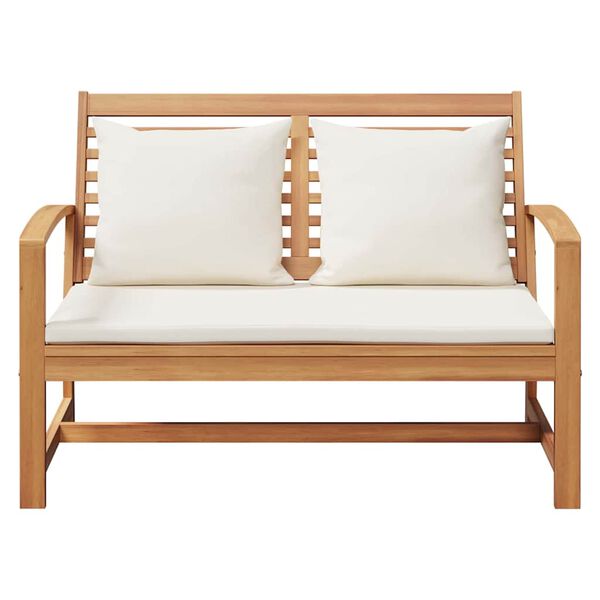 Gartenbank Teak Massivholz Braun und Creme 110 x 66 x 76 cm