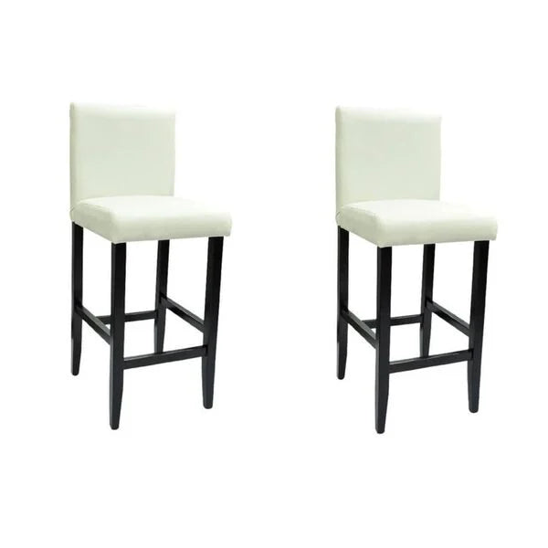2er Set Barhocker Weiß mit Rückenlehne 41 x 45 x 108 cm
